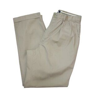 Thornton Bay Pleated Pants 32x30 Beige Khaki Chino Trouser Twill Golf Preppy